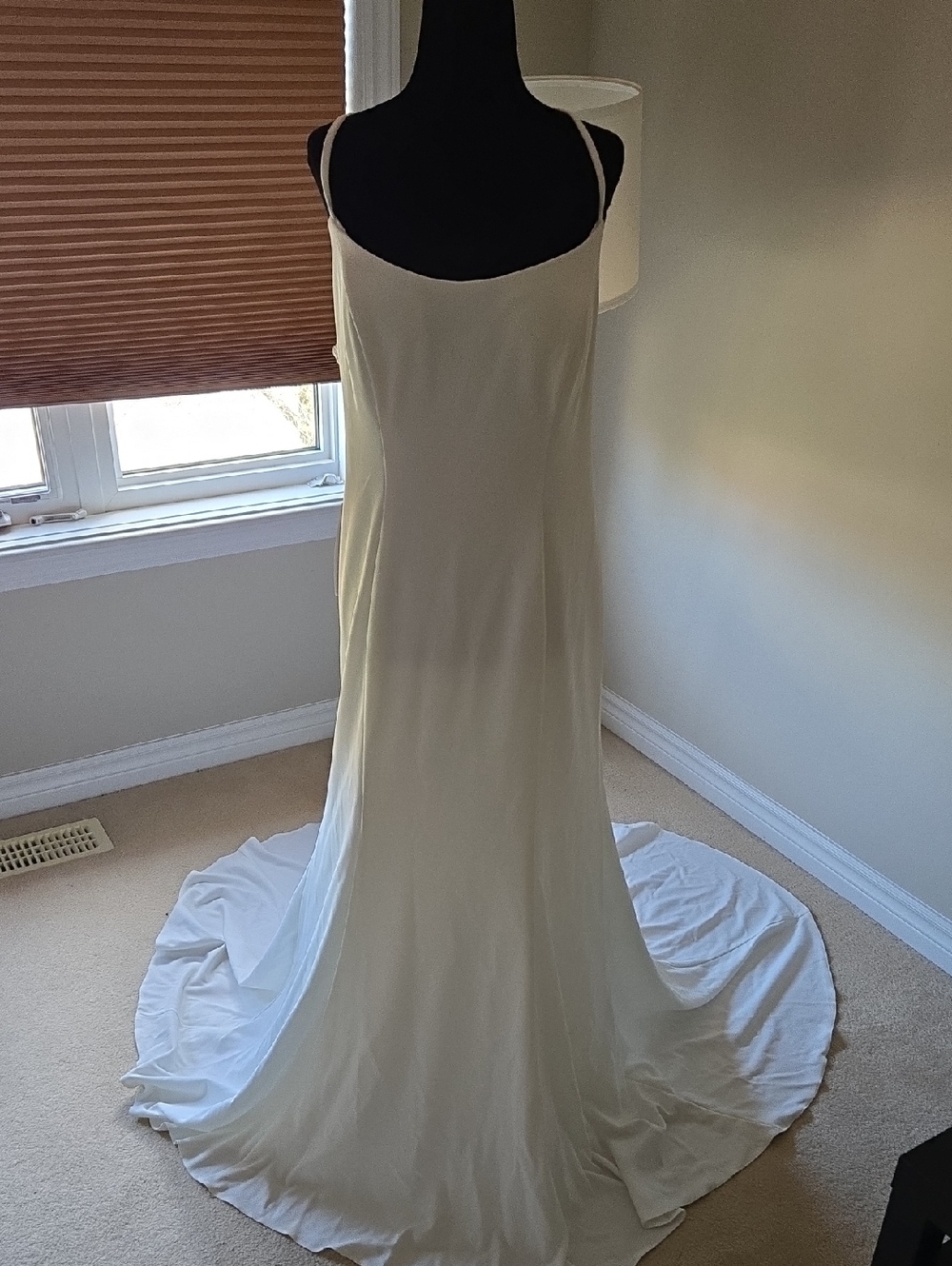 Azazie White Stretch Crepe Wedding Dress with Train